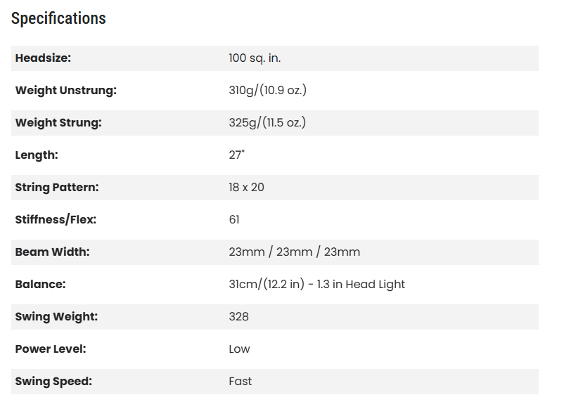 HEAD SPEED PRO LEGEND 2025 UNSTRUNG